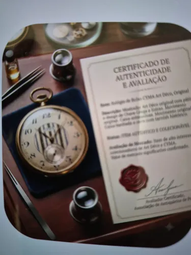 Relógio de bolso CYMA ART DÉCO mostrador listrado e o padrão de "Chave Grega" 1920/30