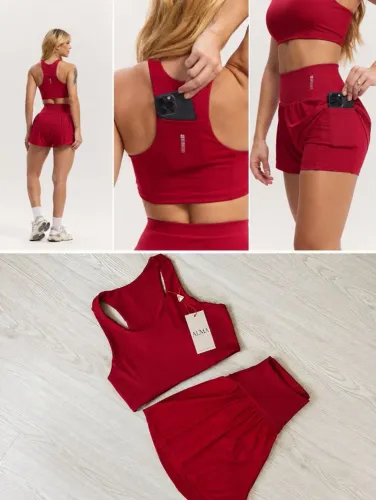 Conjunto Poliamida com Bolso | Roupas Fitness Feminina