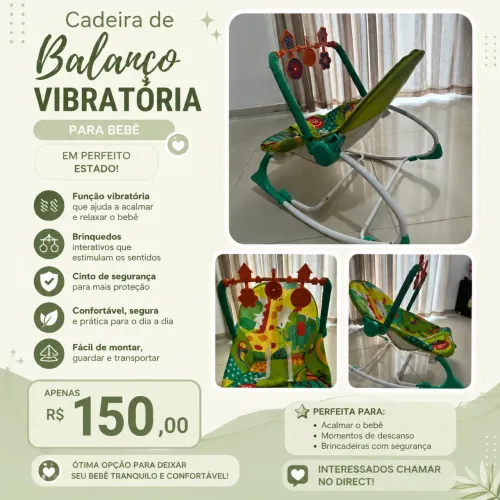 Vende-se cadeira vibratória para bebê