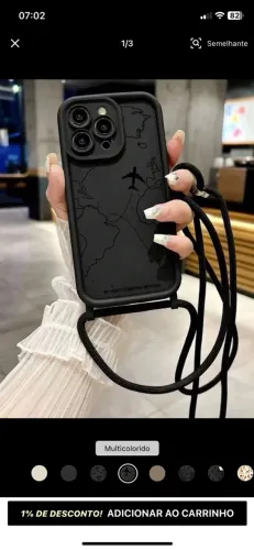 Capinha de celular com cordão