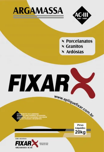 Argamassa AC-III FIXAR 20kg - R$26,90 a unidade.