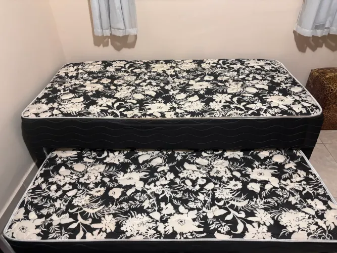 Conjugado cama de solteiro+ colchão bambu d33