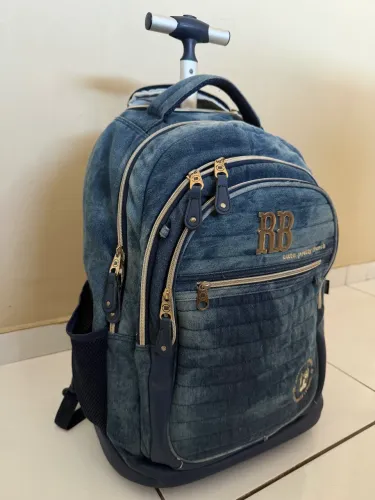 Mochila carrinho Rebecca Bonbon azul jeans