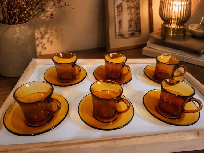 Jogo de xícaras de café Duralex Ambar completo e muito novinho!