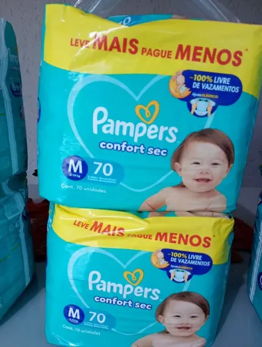 Vendo 2 Pacotes de Fraldas Pampers Confort Sec Tamanho M