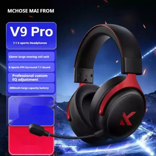 Mchose v9 pro Headset gamer/preto e vermelho