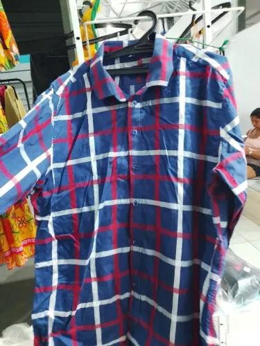 Camisa social listrada masculina 5XL