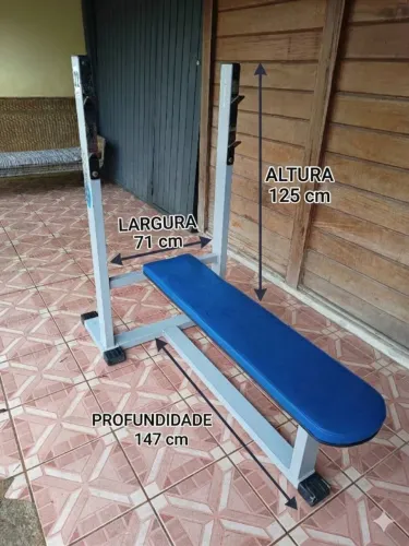 Aparelho de Supino Usado - Banco Estofado com Suporte de Barra