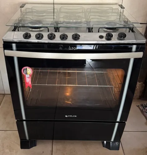 Fogão atlas utop 5 bocas  elétrico seminovo tripla chama funcionando perfeitamente 