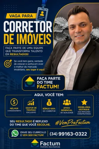 VAGA PARA CORRETOR DE IMÓVEIS