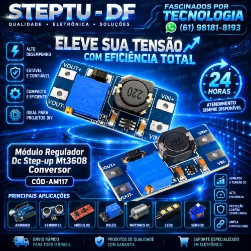 Regulador Dc Step-up Mt3608 Conversor   Arduino Automação Robotica COD-AM117   