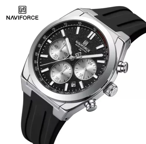 Relógio Masculino NAVIFORCE 8080 à Prova D'água Pulseira em Silicone
