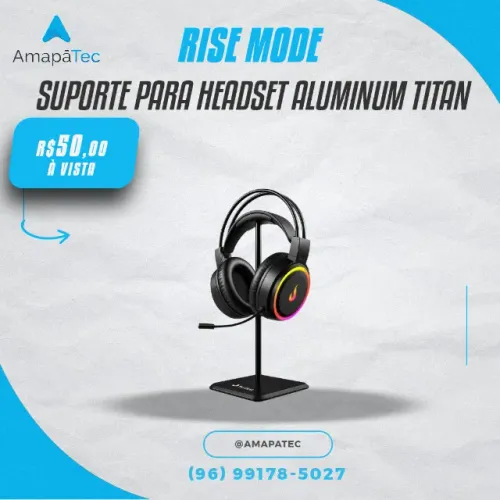 Suporte para Headset Gamer Rise Mode  Aluminum Titan
