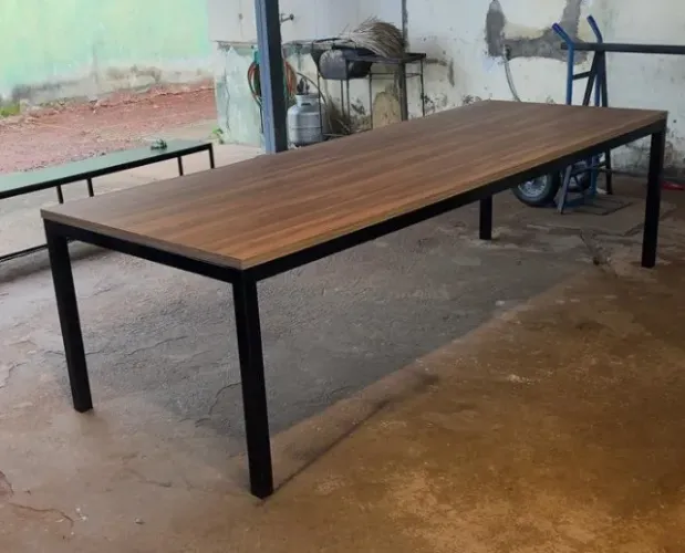 Mesa para área gourmet ou cozinha em metal + MDF | Entrega gratuita