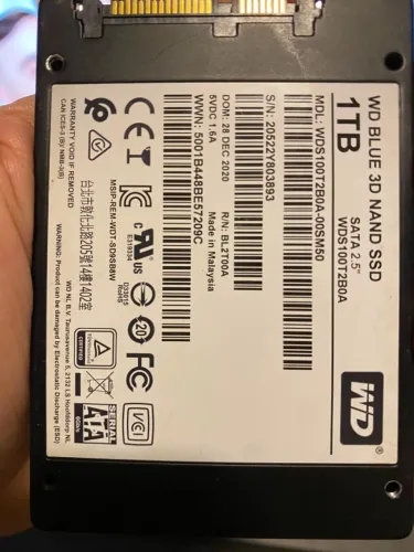 Vendo SSD 1Terabyte WD-BLUE 99% saudável
