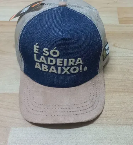 (Novo)Boné em Jeans/Camurça e Telinha Bege Igarafest - Só Ladeira Abaixo!