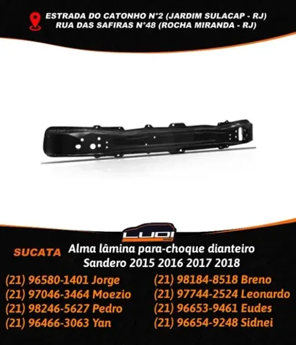 Alma lâmina para-choque dianteiro Sandero 2015 2016 2017 2018