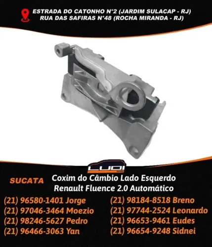Coxim do Câmbio Lado Esquerdo Renault Fluence 2.0 Automático