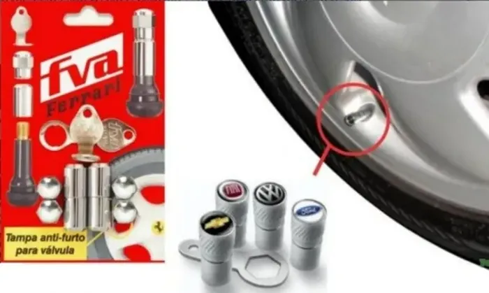 Kit de Tampas Cromadas de Bicos de Pneus_Instalação Grátis_Aceito Cartão