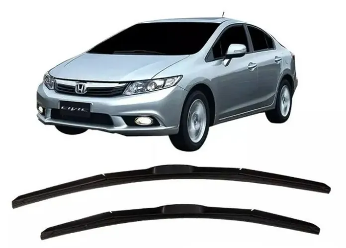 Par de Palhetas do Limpador do Para-Brisa Honda Civic_Instalação Grátis na Hora