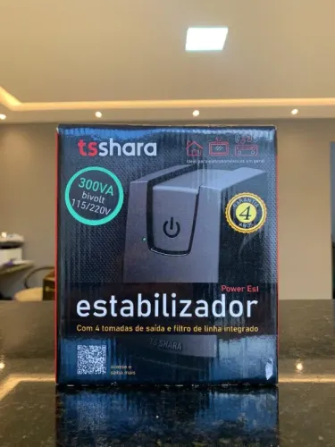 Estabilizador 300VA Bivolt - TS Shara 9001 , Preto.