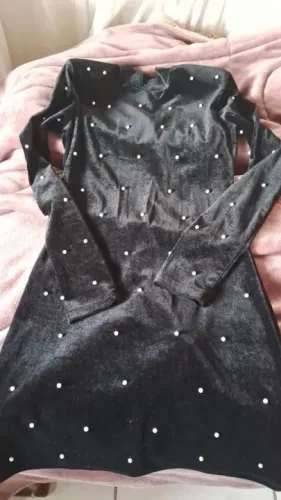Vestido de festa com pérolas
