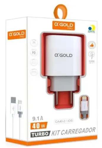 Carregador Pro 40w Turbo Duplo iPhone XR 11 12 13 14 Pro Max