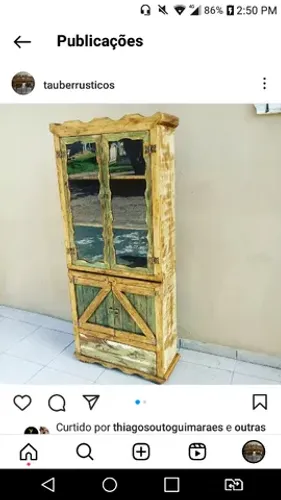 Cristaleira alemã rustica nova