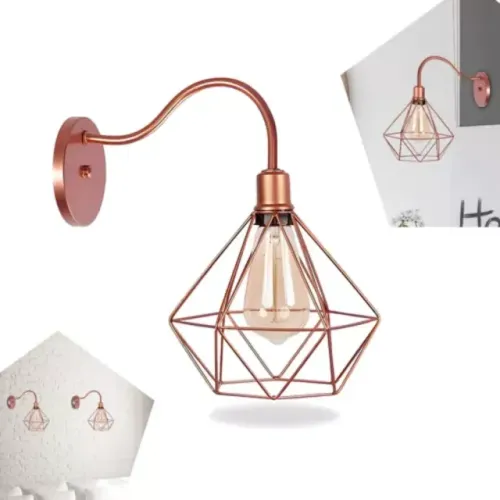 Arandela de Parede Luminária Aramado Diamante Retro _ CS147