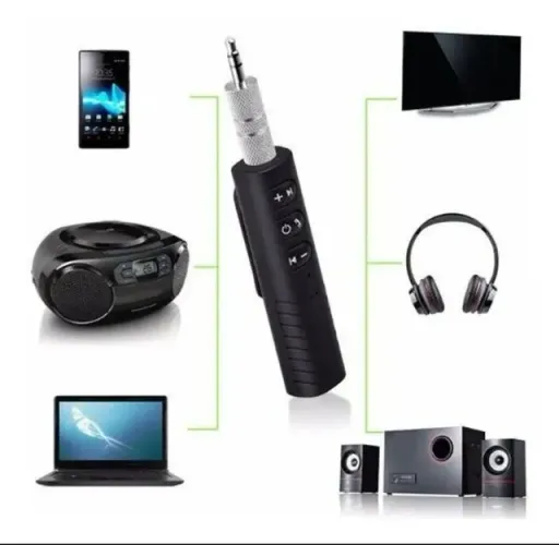Receptor Adaptador de Áudio Bluetooth Portátil Hands-Free, 3.5mm Stereo Music