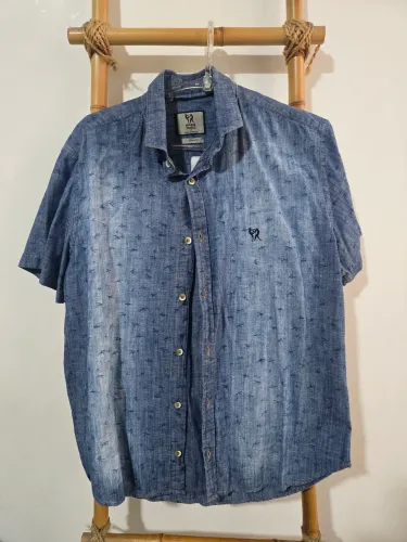Camisa Manga Curta Jeans