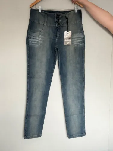 Calça Jeans Skinny Plus Size Cintura Alta Darlook
