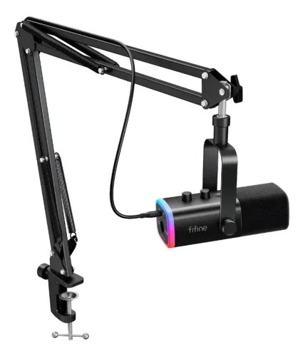 Microfone Fifine AM8T Com Braço Articulado Profissional