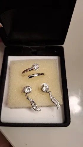 Brinco e anel Swarovski