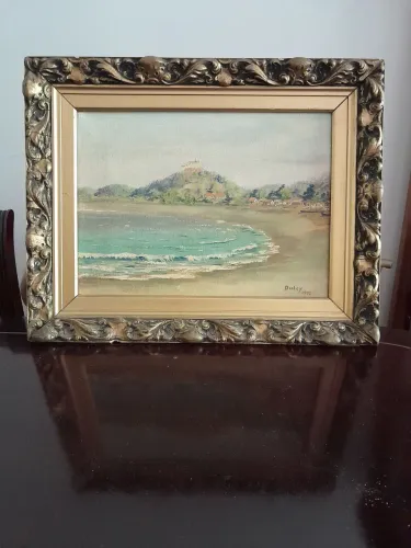 Quadro Pintura a Óleo com Moldura Antiga