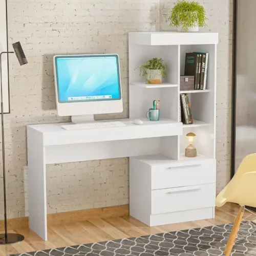 ESCRIVANINHA COM ESTANTE 2 GAVETAS  <br><br>