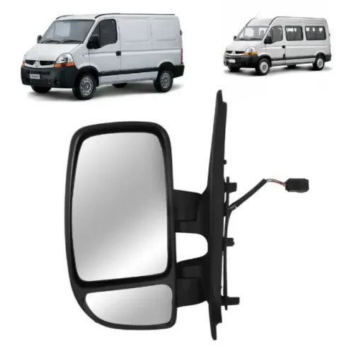 RETROVISOR ELÉTRICO RENAULT MASTER 2002 A 2013 BRAÇO CURTO LADO ESQUERDO