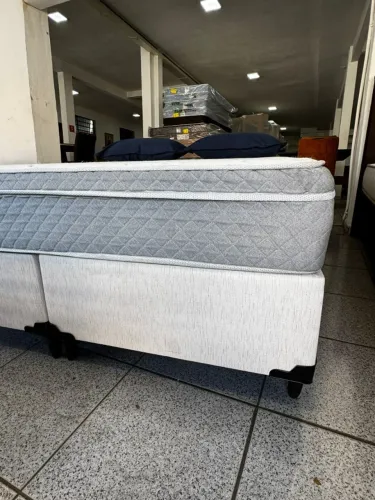 Cama Box Queen Completa + Colchaõ Entrega Hoje