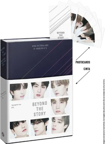 livro bts beyond the story com cinta e photocards fotocards oficiais