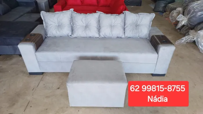 Sofá reto 4 lugares 