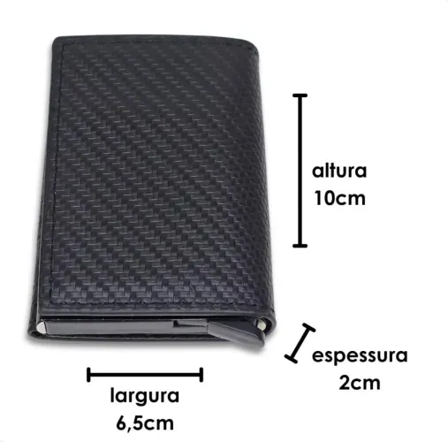 Carteira Masculina de Carbono Elegante e Compacta