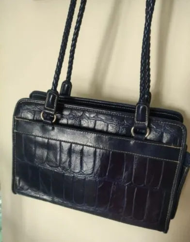 Bolsa couro estrutural azul