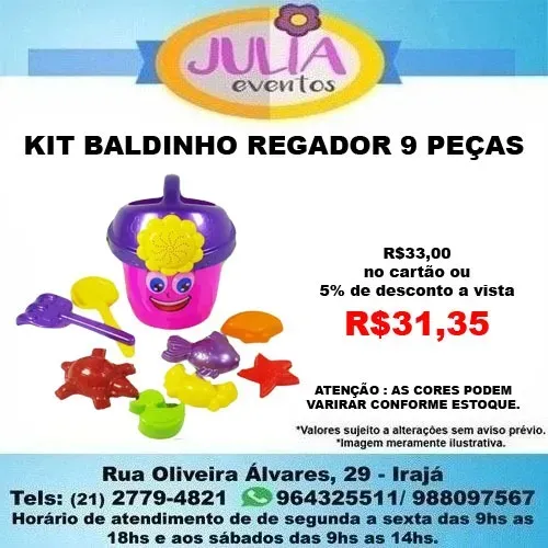 KIT BALDINHO REGADOR 9 PEÇAS  INFANTIL