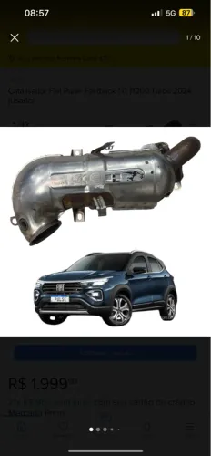 Catalisador Fiat Pulse Fastback 1.0 Tf200 Turbo 2024