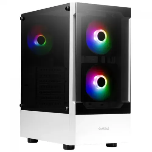 Gabinete Gamer Gamdias Talos E3 White *Com 3 Fans Led Argb* - ATX, Micro-ATX - WZetta