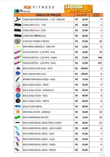 Liquidação de Estoque Material Fitness Academia Estúdio