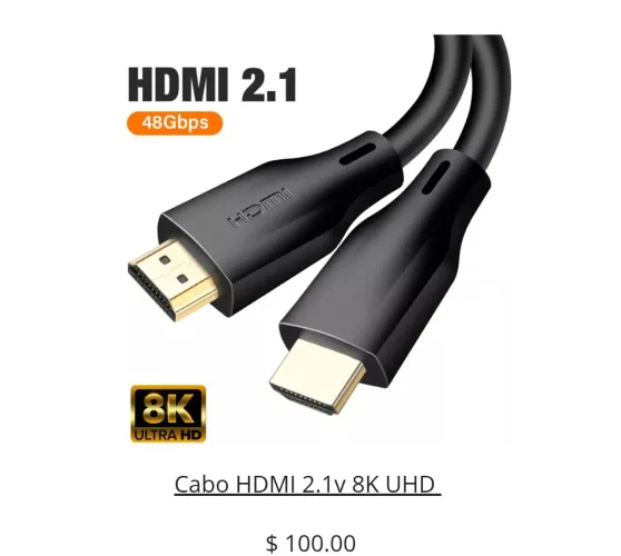 Cabo HDMI 2.1 8K UHD 48Gbps - Novo