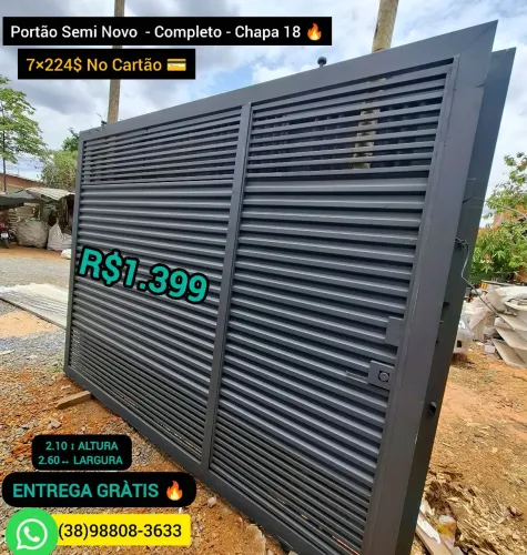 Portão Semi Novo Completo Oportunidade!