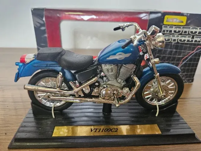 Moto miniatura azul 1:13