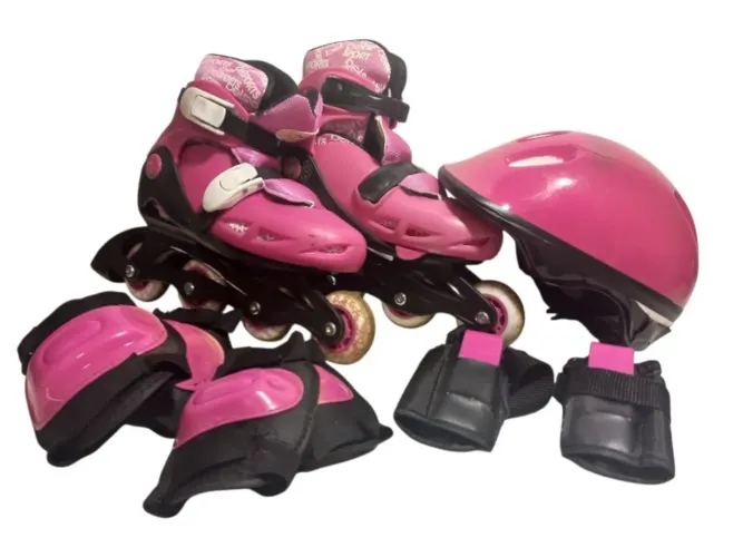 Kit Roller patins rosa